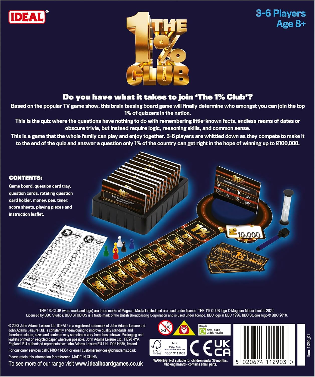 The 1% Club Board Game Contents